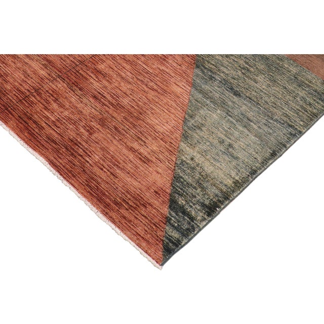 Contemporary Gabbeh Rust/Brown Wool Rug - 6'7'' X 9'10'' For Sale - Image 4 of 10