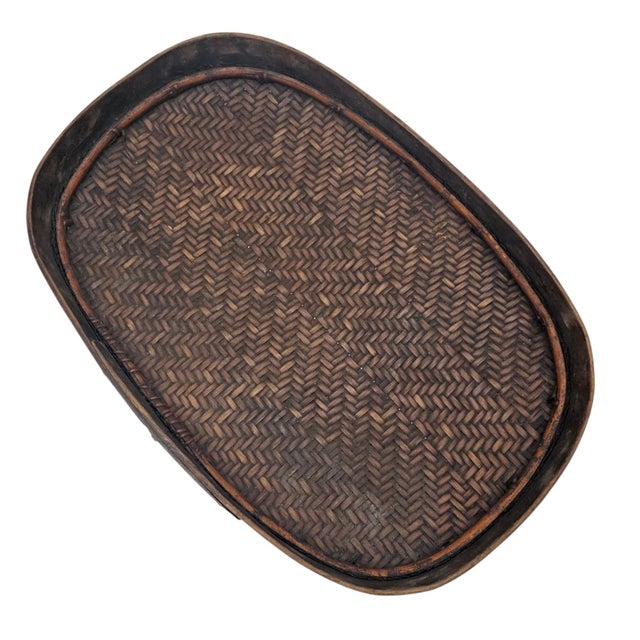 Brown Large Philippine Bontoc Rattan and Bamboo 'Tayaan' Storage Basket 1950's 21.5" For Sale - Image 8 of 13