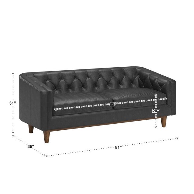 Experience the Classic Heritage & Contemporary Clean Lines With the Monrowe Leather Loveseat. For Sale - Image 11 of 12