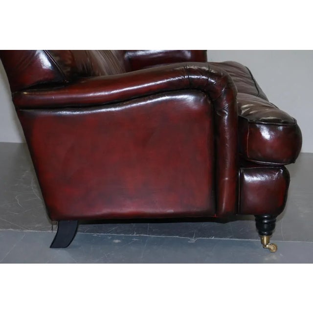 Reddish Brown Leather Sofa For Sale - Image 17 of 18