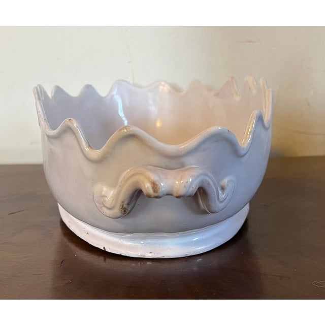 Antique 18th Century French Louis XVI Tin Glaze Delft Faience Monteith Jardiniere Cachepot For Sale - Image 4 of 13