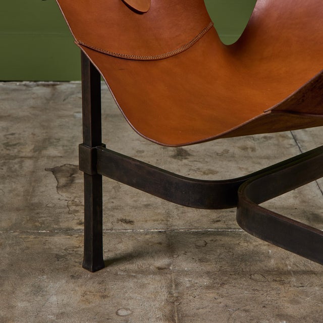 Mid-Century Modern Jean-Paul Rykaert Leather Sling Chair For Sale - Image 3 of 16