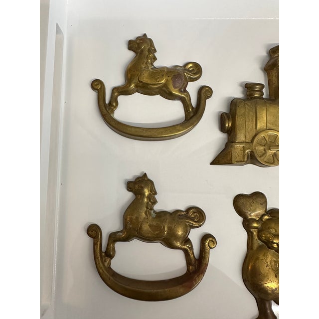 1960s Vintage Brass Toys Motif Ornament, S/ For Sale - Image 5 of 6