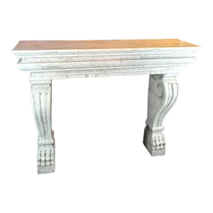 Mid 20th Century Empire Style Stone Lion's Paws Fireplace Surround