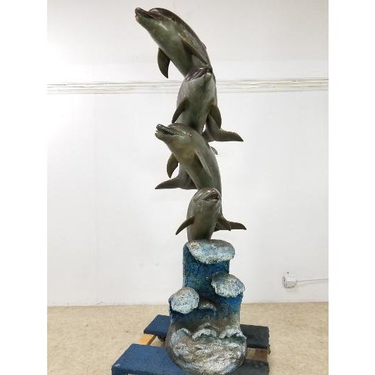 Large Monumental Bronze Dolphin Water Fountain Statue Chairish