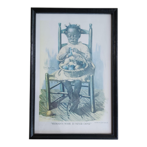 Harry Roseland "Woman's Work Is Never Done" Early 20th Century Print