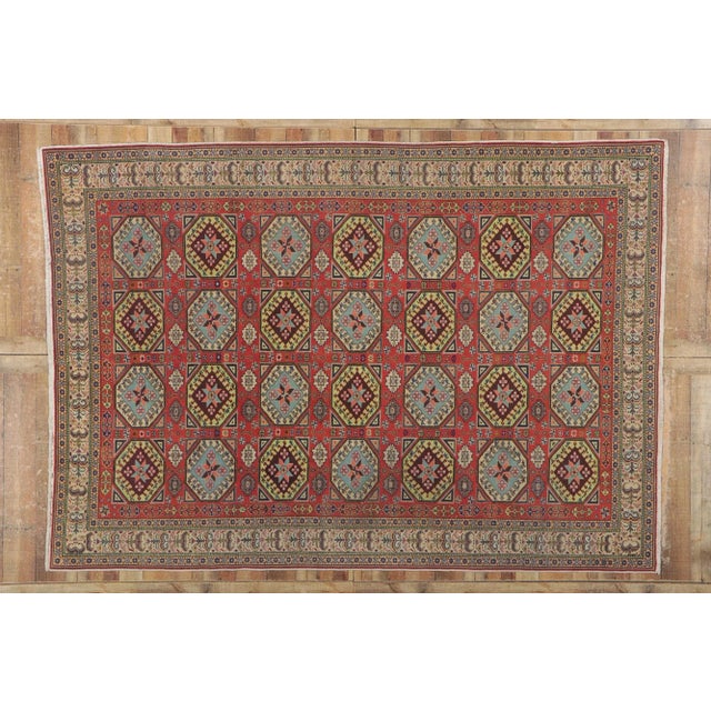 Red Vintage Turkish Sivas Rug - 07'07 X 10'08 For Sale - Image 8 of 9