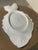 Rare white glazed ceramic decorative plate/tray, shaped like a fish, with a glossy finish and excellent sculptural appeal...