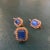 Italian 1990s Bronze and Blue Agate Italian Ring and Earrings by Anomis For Sale - Image 3 of 6