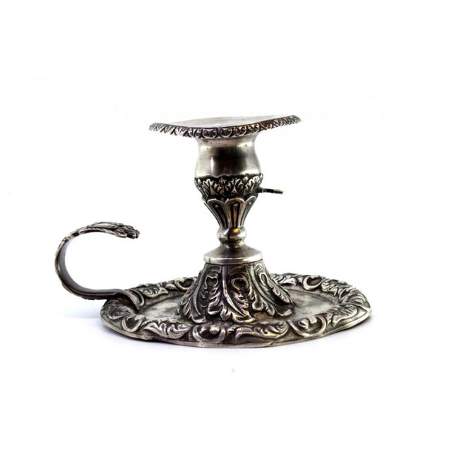 Metal Silver Paddle with Revealed Floral Motifs For Sale - Image 7 of 10