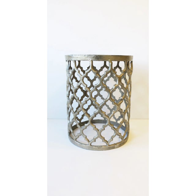 Silver Moroccan or Moorish Style Drinks or Side Round Table For Sale - Image 8 of 13