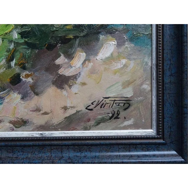Edgars Vinters, Landscape with the River, 1992, Oil on Cardboard For Sale - Image 4 of 5