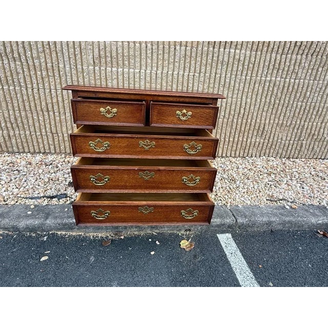 Pair of Chippendale Style Oak Nightstands/ Small Bachelor Chests For Sale - Image 9 of 18