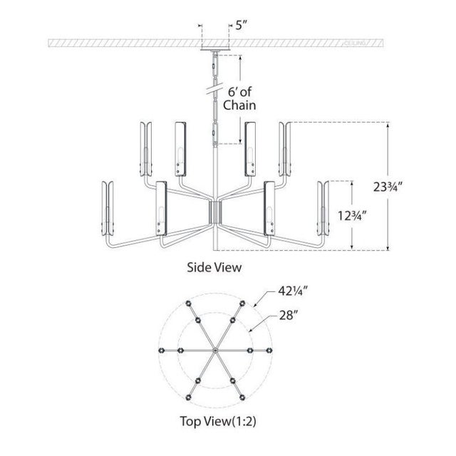 AERIN for Visual Comfort Signature Casoria Large Two-Tier Chandelier in Hand-Rubbed Antique Brass with Clear Glass For Sale In Houston - Image 6 of 6