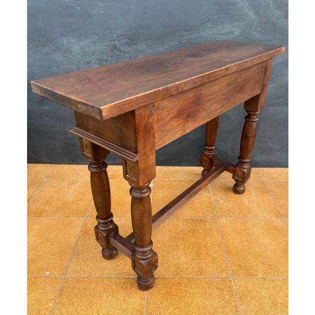 Spanish Renaissance Console Table with Two Drawers and Turned Legs, 1920s For Sale - Image 14 of 14
