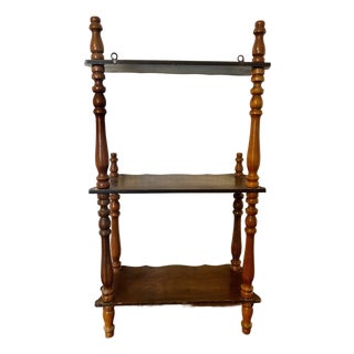 Vintage Wood Etagere Tiered Display Book Shelf For Sale