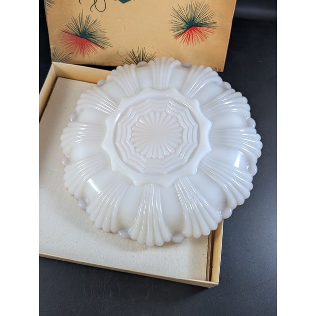 Anchor Hocking Anchor Hocking Milk Glass Deviled Egg Plate in Original Box 1950's 10" For Sale - Image 4 of 6