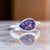 1990s Natural Amethyst Ring 6.5 14k W Gold 1.72 TCW Certified For Sale - Image 4 of 8