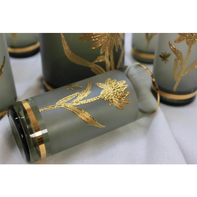 Gray Jug and 7 Glasses by Bohemia Glass, 1970s, Set of 8 For Sale - Image 8 of 11