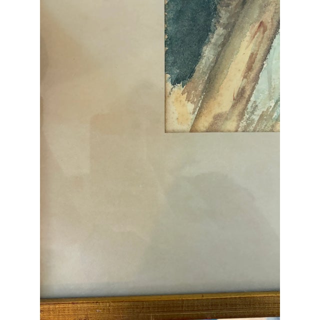 Vintage Watercolor Portrait of Old Man With Beard Original & Signed Gilded Wood Frame For Sale In Miami - Image 6 of 15