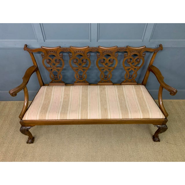 Chippendale Style Carved Mahogany Settee, 1900 For Sale - Image 16 of 18