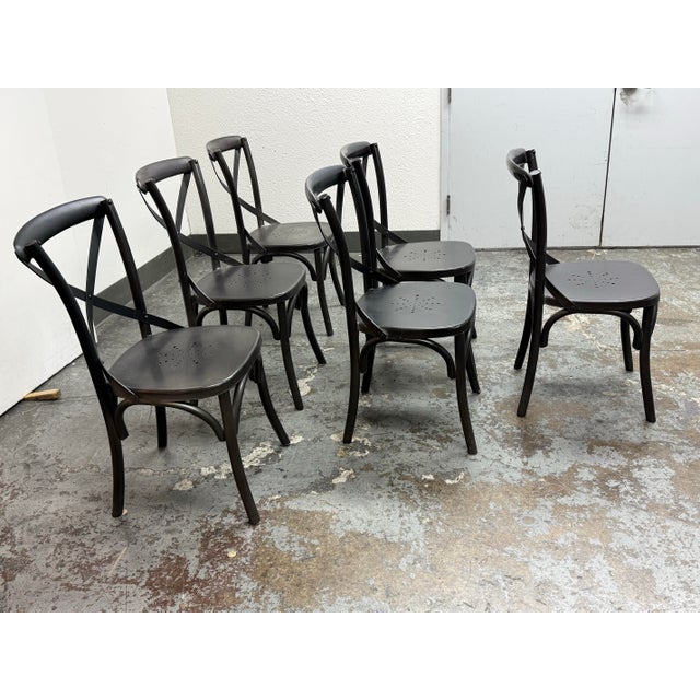 Restoration Hardware Restoration Hardware Metal Madeleine Side Chairs, Set of Six For Sale - Image 4 of 12