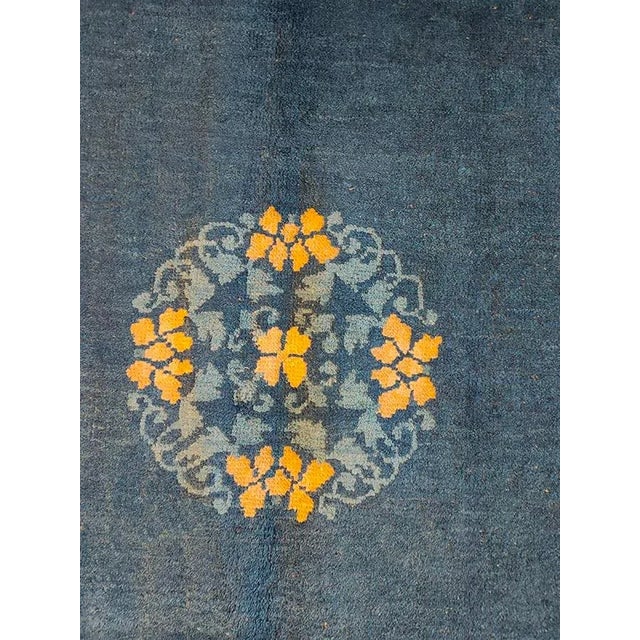 Navy Blue Early 20th Century Chinese Peking Carpet For Sale - Image 8 of 9