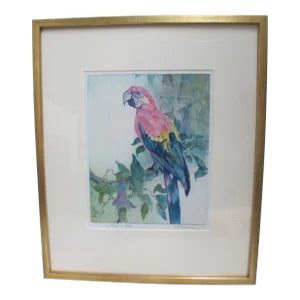 Reinhold R H Palenske Signed Framed Hand Colored Etching My Name Is Polly