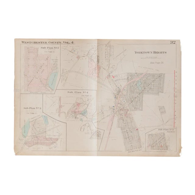 Paper Vintage Hopkins Map of Yorktown Heights For Sale - Image 7 of 7