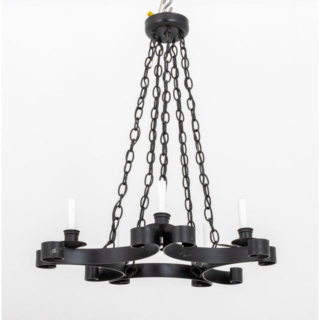 Late 20th Century French Gothic Style Wrought Iron Chandelier For Sale - Image 5 of 5