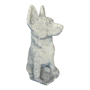 Vintage Cast Stone German Shepherd Garden Statue