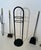 Circa 1970s Fireplace Tools on Stand in Black Lacquered Metal and Brass Design/one For Sale - Image 11 of 12