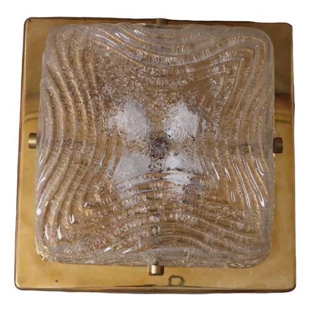 Ceiling Lamp in Murano Glass and Brass from Hillebrand For Sale