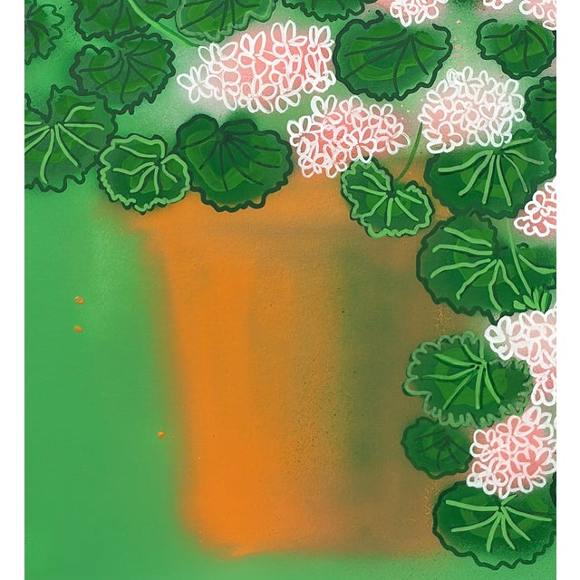 Geranium Flowers No. 1 Contempoary Botanical Painting by Susan Havens For Sale - Image 4 of 5