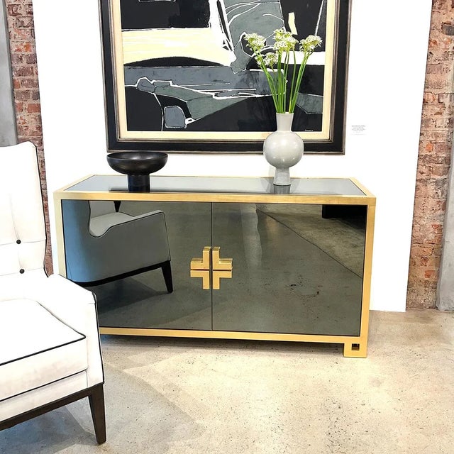 Modern Smoked Credenza For Sale - Image 4 of 6