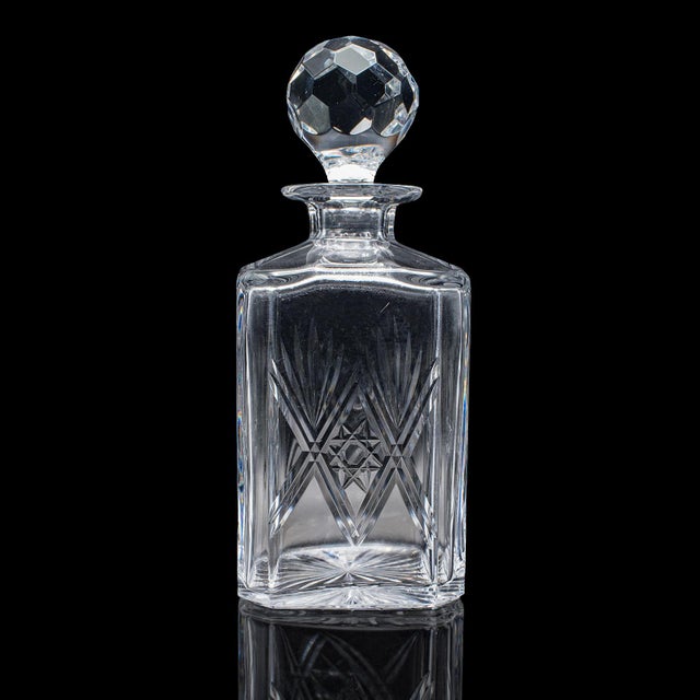 Vintage Scotch Decanter, English, Cut Glass, Whiskey, Barware, Bottle, c.1970 For Sale - Image 6 of 12
