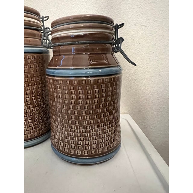 Mid 20th Century Mid Century Ceramic Italian Canister Signed Baldelli- Set of 3 For Sale - Image 5 of 11