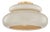 Mitzi Pia 16 in. 1 Light Semi Flush in Aged Brass and Ceramic Butter Crackle Finish For Sale