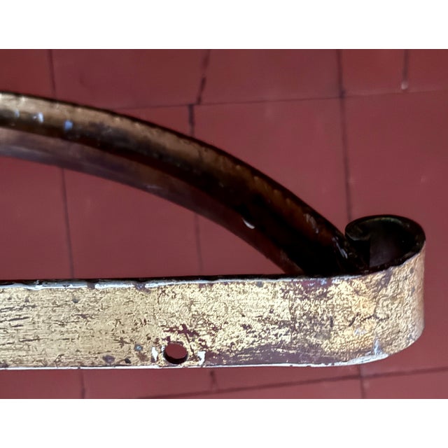 Italian Demilune Shelf - Vintage Gilt Wrought Iron For Sale In Providence - Image 6 of 8