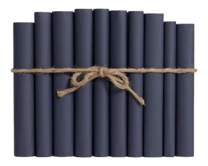 Decorative Books - Navy Paper Wrapped Book Bundle - 1 Foot of Blue Books