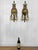 Victorian Antique Empire Brass & Stained Glass Crystal Prism Candle Wall Sconces - A Pair For Sale - Image 3 of 11