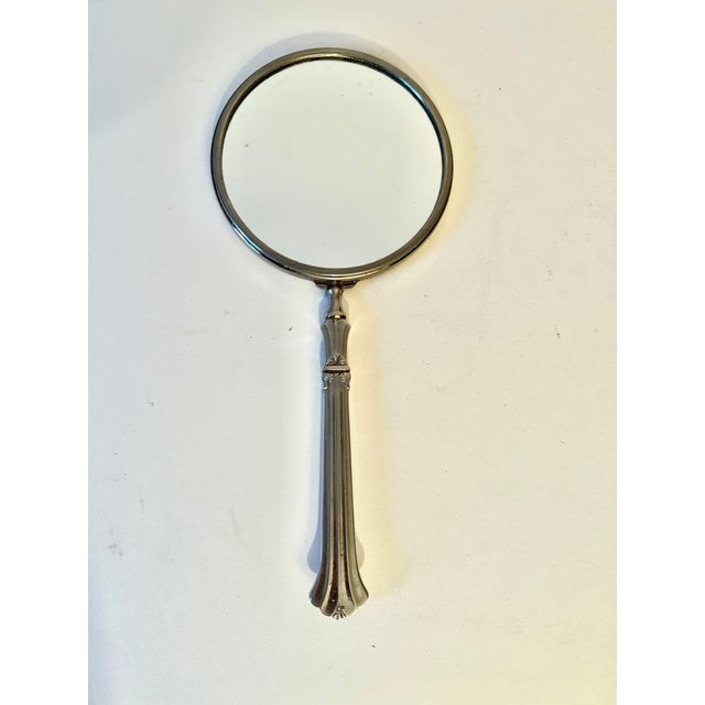Traditional Silver Hand Mirror with Magnification on Opposing side For Sale - Image 3 of 6
