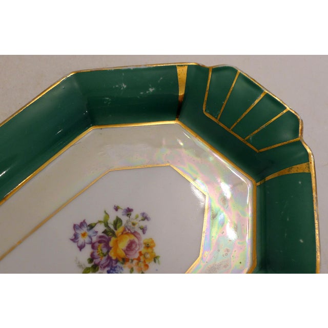 Art Deco Cake Plate with Floral Motif in Porcelain from Limoges, 1940s-1950s For Sale - Image 10 of 13