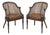 Carved Mahogany and Cane Library Chairs, 1890s, Set of 2 For Sale