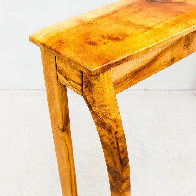 Vintage Studio Crafted Burl Maple Postmodern Console or Entry Table For Sale - Image 4 of 14