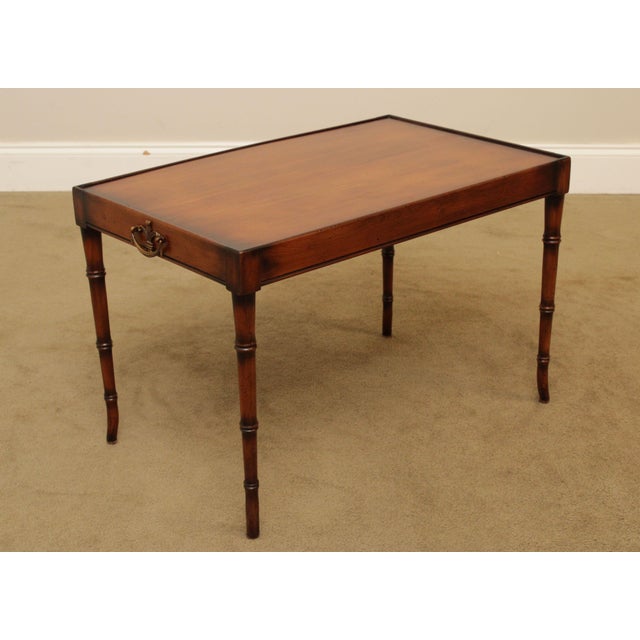 Glenister High Regency Style Yew Wood Faux Bamboo Coffee Table