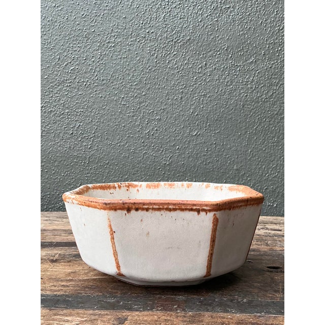 Late 20th Century Vintage Original Studio Pottery Octagon Bowl For Sale - Image 5 of 12