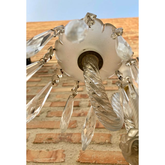 French Cut Glass Sconces with Crystals, 1922, Set of 2 For Sale - Image 17 of 18