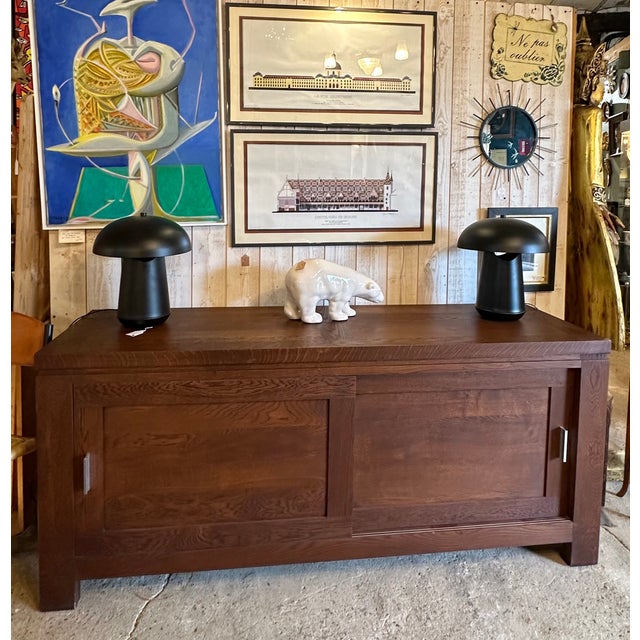 Mid-Century Modern Brutalist Sideboard in Oak, 1990s For Sale - Image 3 of 14