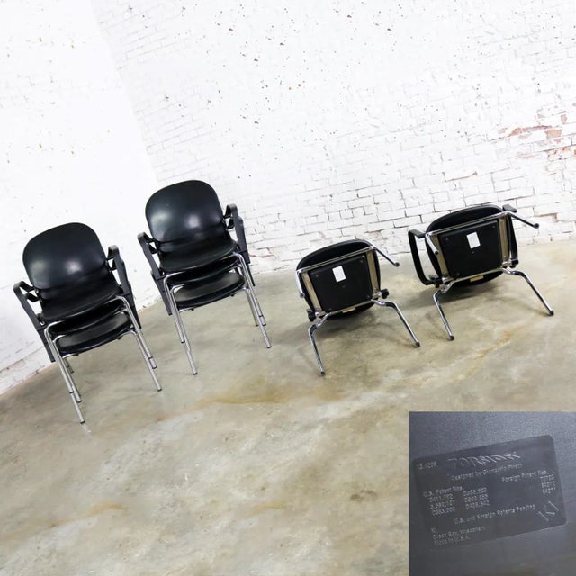 Metal Black Torsion Chairs by Giancarlo Piretti for Ki Set of Eight 7 Arm and 1 Side For Sale - Image 7 of 13